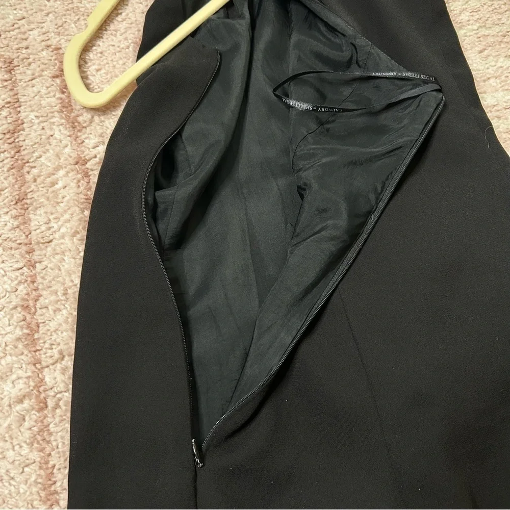 Vintage 90's Laundry By Shelli Segal Black Mini Dress Keyhole Back LBD Size 2 - Picture 6 of 11